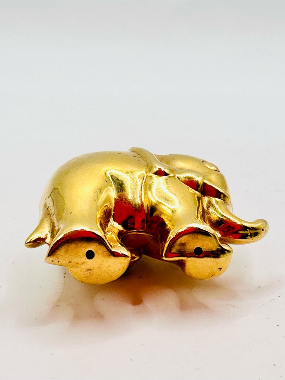 Vintage 18K Gold 750 Elephant Pendant Multicolor Gemstones 9.22g - Picture 9 of 9